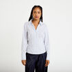 Chemise ajust&eacute;e manches longues bleu femme