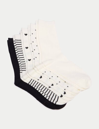 Lot 5 paires de chaussettes ecru femme