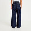 Jean wide leg taille haute Petite denim blue black femme