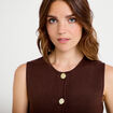 Gilet sans manches cropped marron fonc&eacute; femme