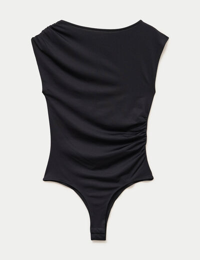 Body ajust&eacute; d&eacute;collet&eacute; sans manches noir femme