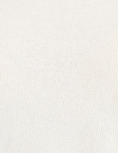 Pull ample cropped manches courtes ecru femme