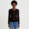 Top p&eacute;plum ajust&eacute; manches longues noir femme