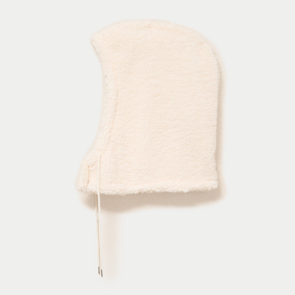 Cagoule duveteuse ivoire femme