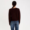 Gilet boutonn&eacute; manches longues marron fonc&eacute; femme