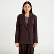 Blazer col classique manches longues marron femme