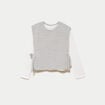 T-shirt pull sans manches 2-en-1 gris clair femme