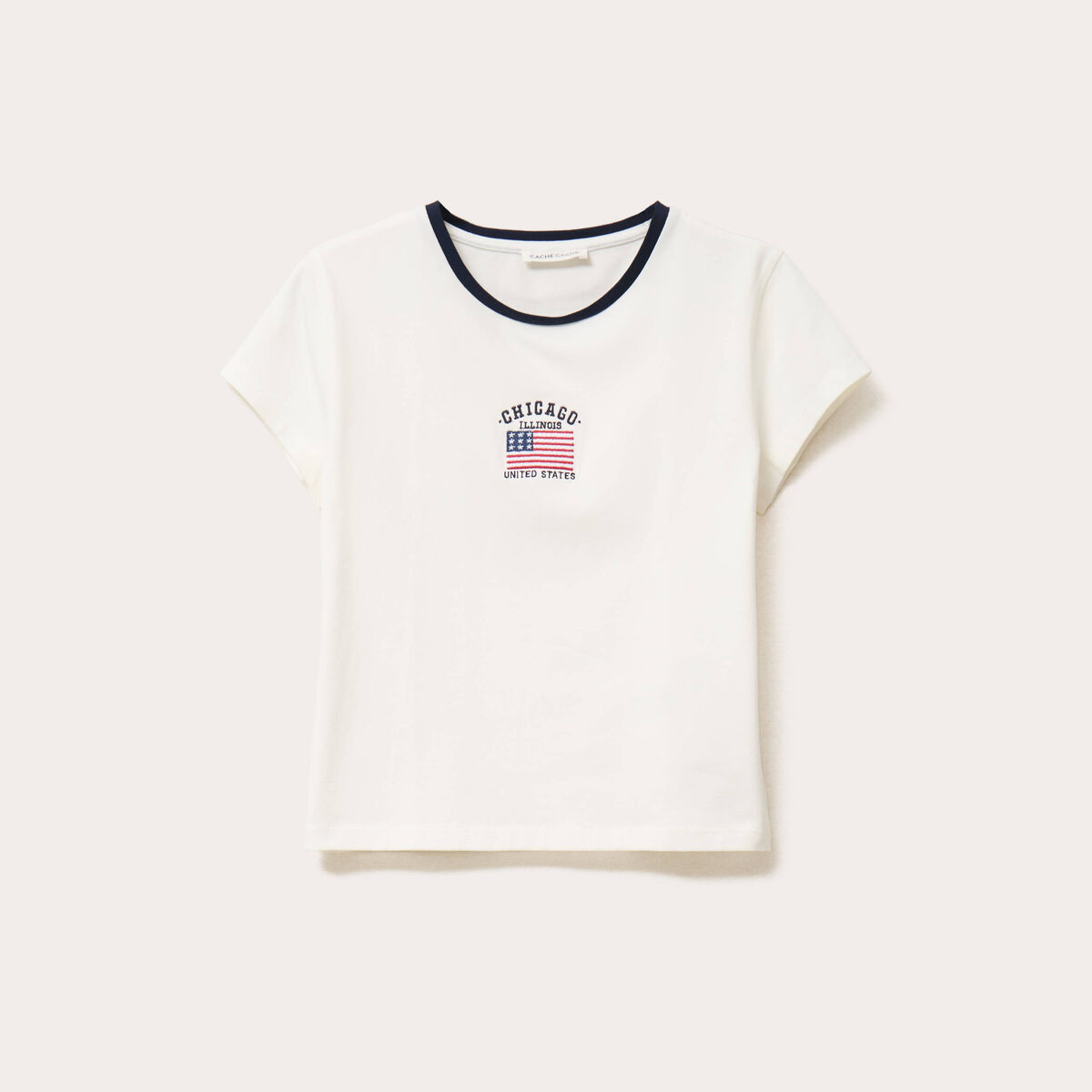 T-shirt manches courtes ecru femme