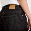 Jean barrel cropped taille standard denim noir femme