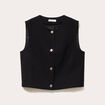 Gilet court sans manches noir femme