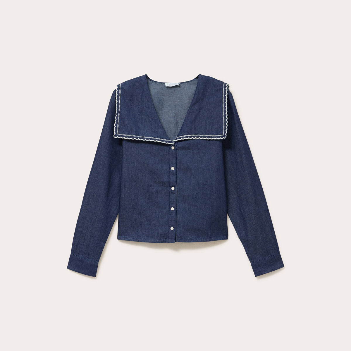 Chemise col marin denim double stone femme