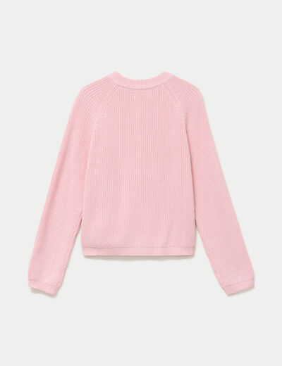 Gilet manches longues rose clair femme