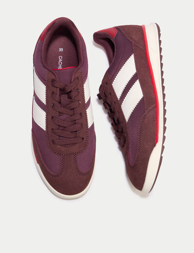 Basket aspect daim bordeaux femme