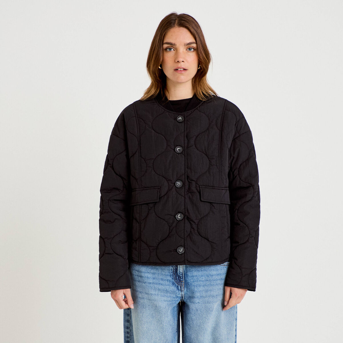 Veste ample manches longues noir femme