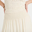 Jupon &eacute;vas&eacute; taille haute ecru femme
