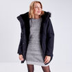 Parka &agrave; capuche fausse fourrure noir femme