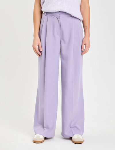 Pantalon large &agrave; pinces parme femme