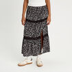 Jupe longue &eacute;vas&eacute;e noir femme