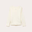 Pull oversize col v manches longues ecru femme