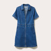 Robe droite zipp&eacute;e en jean denim stone femme