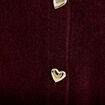 Gilet boutons coeur prune femme