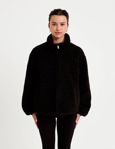 Parka r&eacute;versible effet polaire noir femme
