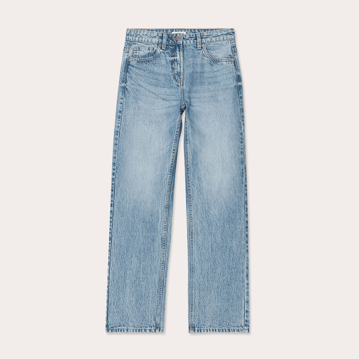 Jeans droit 5 poches denim double stone femme