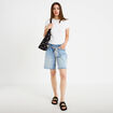 Bermuda en jean avec ceinture amovible denim triple stone femme