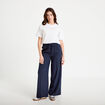 Pantalon large taille &eacute;lastiqu&eacute;e bleu clair femme