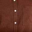 Chemise droite courte col classique marron femme