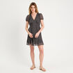 Robe &eacute;vas&eacute;e manches courtes noir femme