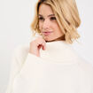 Robe pull col roul&eacute; ecru femme