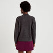 Pull col montant manches longues gris fonc&eacute; femme