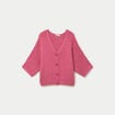 Gilet ample col v manches 3/4 vieux rose femme