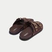 Mules d&eacute;tails clout&eacute;s marron fonc&eacute; femme