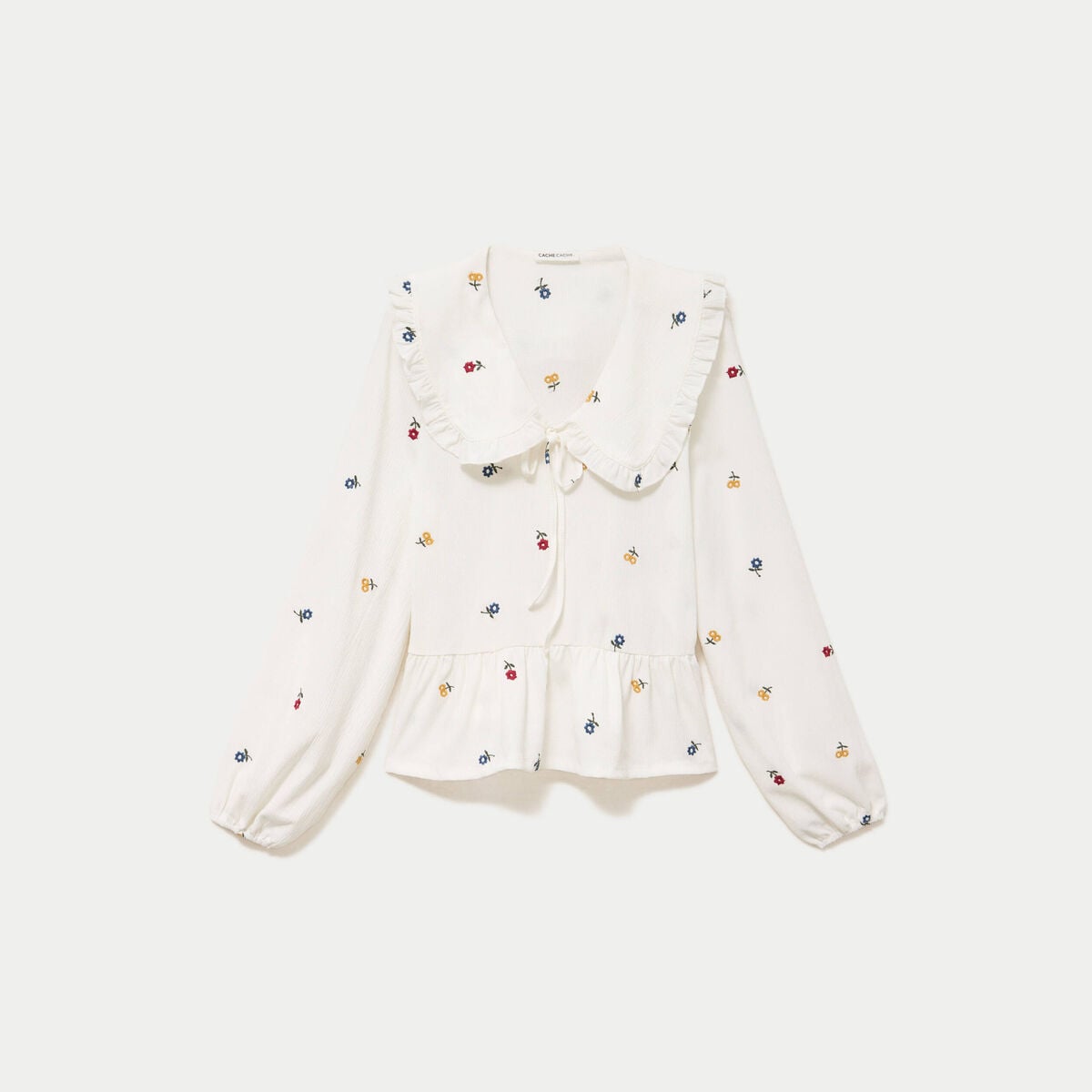 Blouse droite manches longues multicolore femme