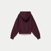 Sweat &agrave; capuche bas resserr&eacute; violet fonc&eacute; femme
