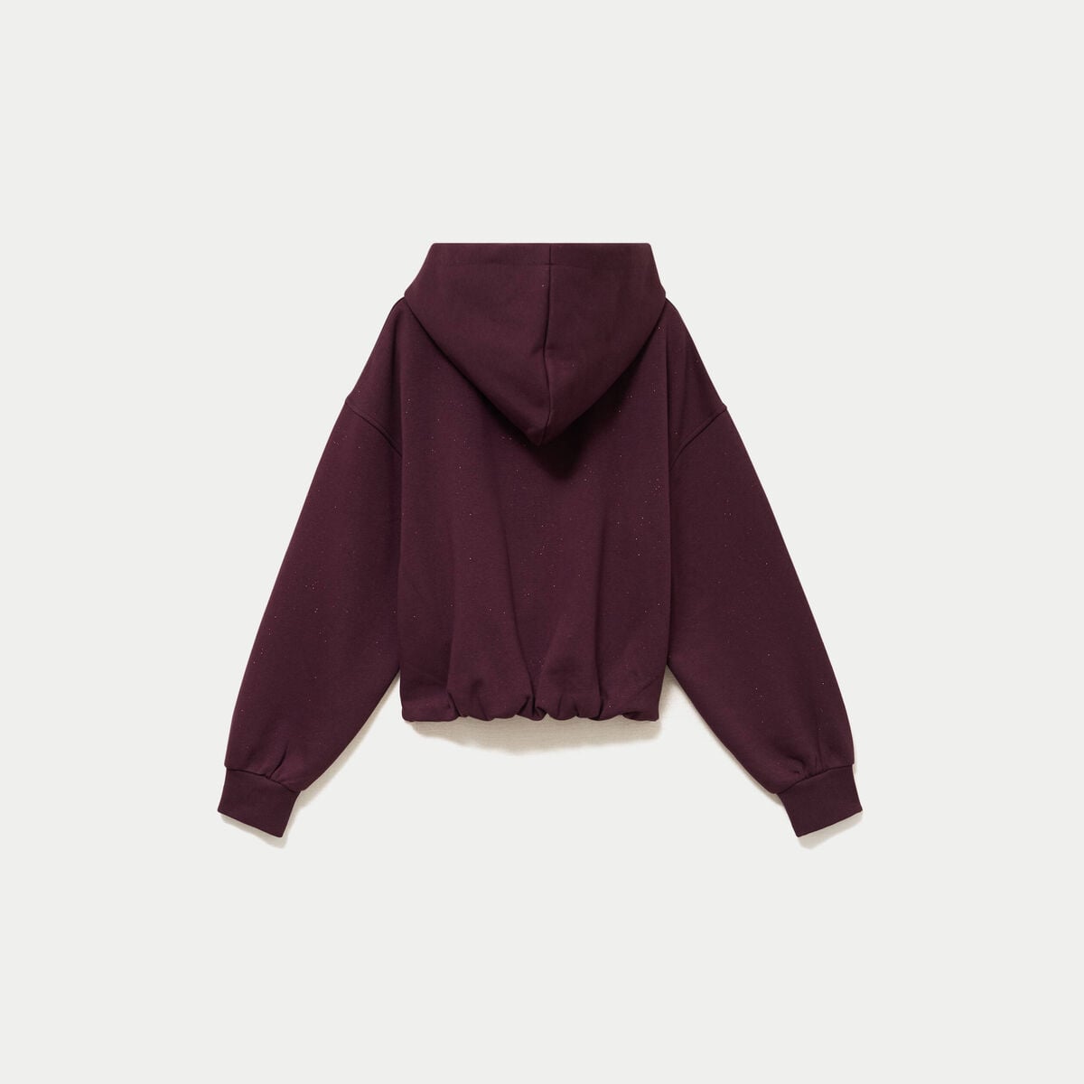 Sweat &agrave; capuche bas resserr&eacute; violet fonc&eacute; femme