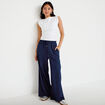 Pantalon bootcut taille standard bleu femme