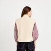 Veste sans manches effet polaire ecru femme