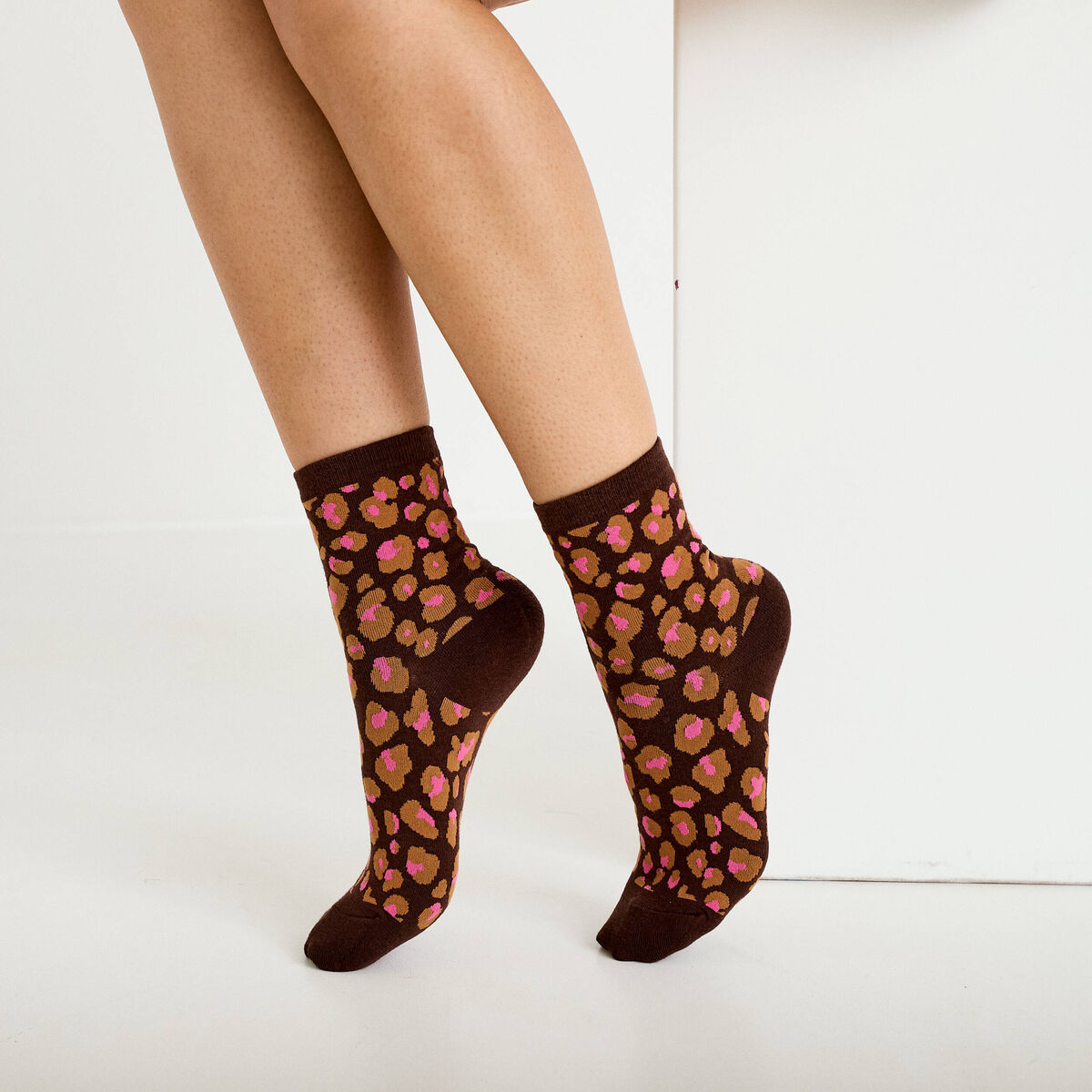 Chaussettes marron fonc&eacute; femme