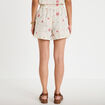 Short avec broderie blanc femme