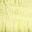 Robe midi pliss&eacute;e col v manches courtes jaune citron femme