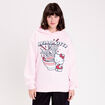 Sweat oversize &agrave; capuche manches longues rose clair femme
