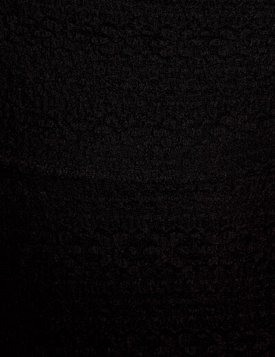 Robe longue droite col b&eacute;nitier dentelle noir femme