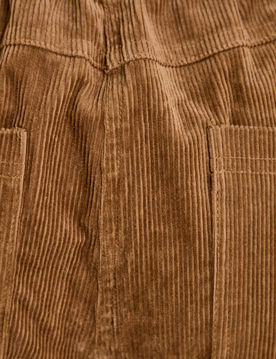 Pantalon barrel ceinture amovible taupe femme