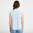 Blouse sans manches col classique bleu femme