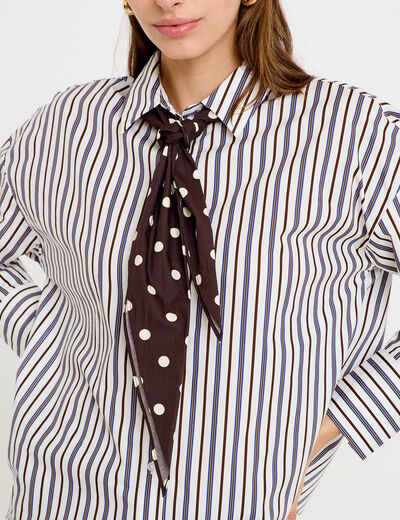 Chemise oversize manches longues blanc femme