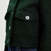 Veste bouclette boutonn&eacute;e vert fonc&eacute; femme