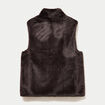 Veste courte ajust&eacute;e sans manches marron fonc&eacute; femme